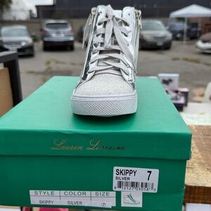 Lauren Lorraine Glittery Silver Sneakers